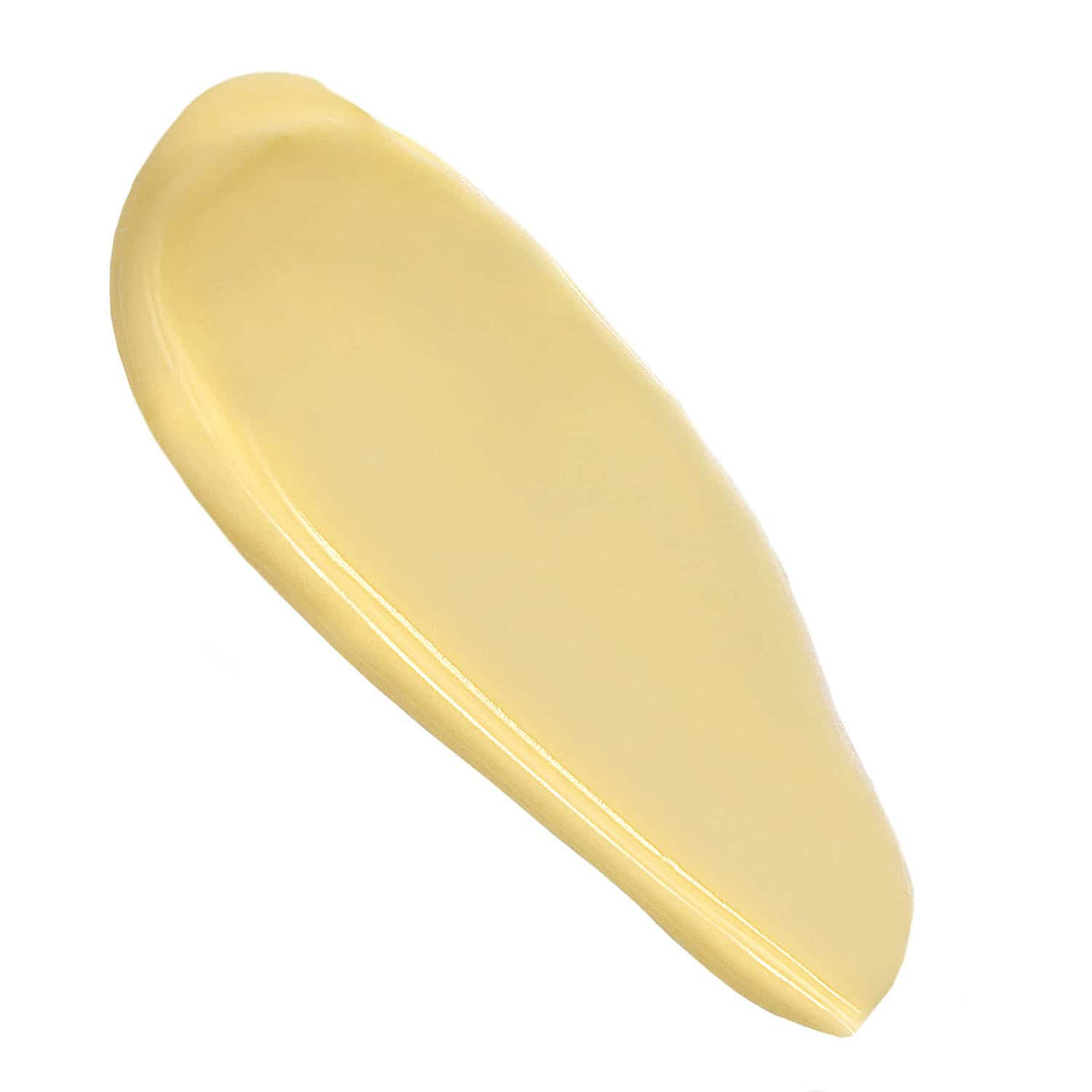 Swatch of Nopalera Cactus Hand Cream showing its smooth, creamy pale-yellow texture on a white background.