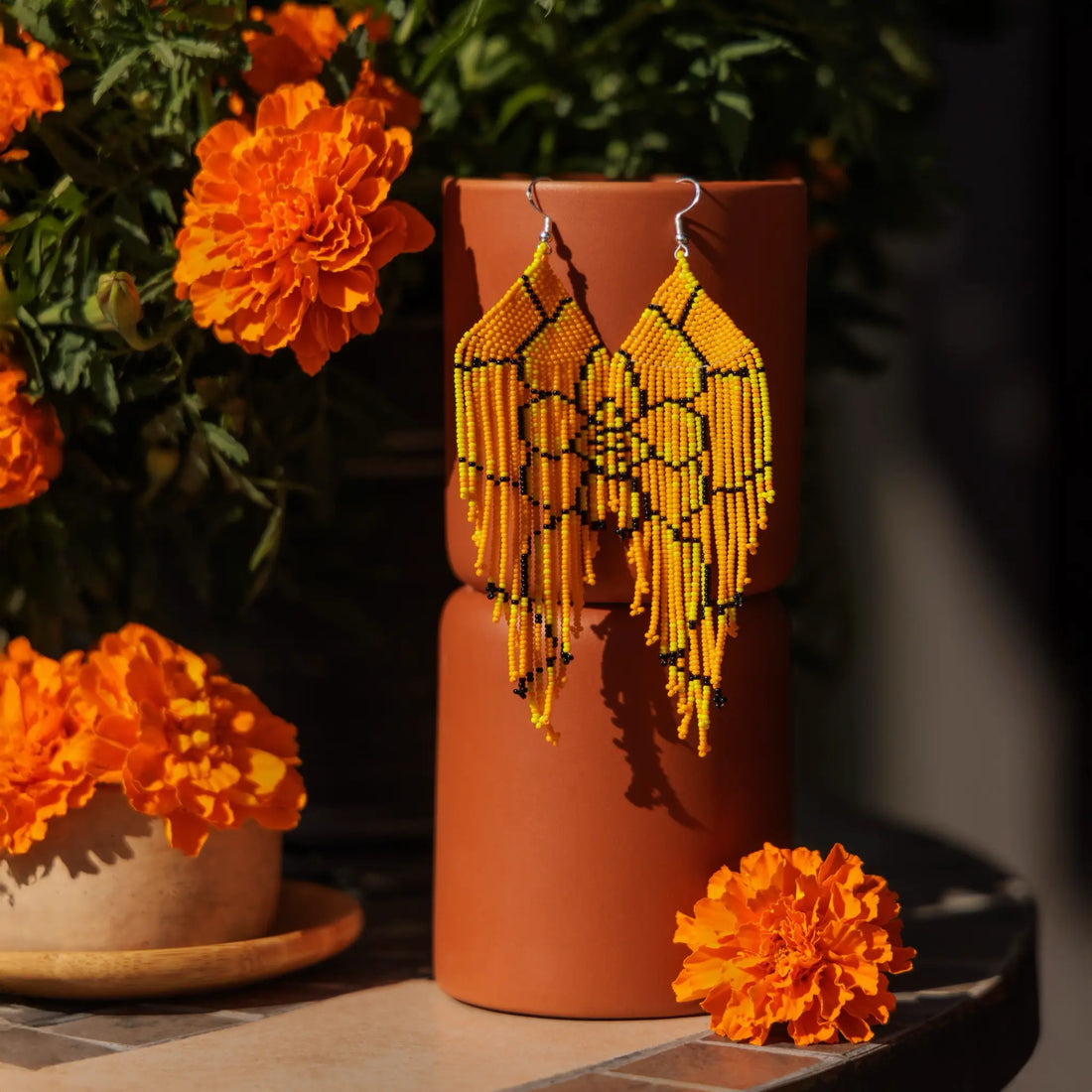 Cempasúchil Beaded Earrings